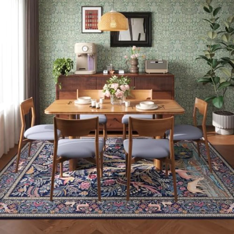 Tree of Life Area Rug, Blue 8' × 10', view 4