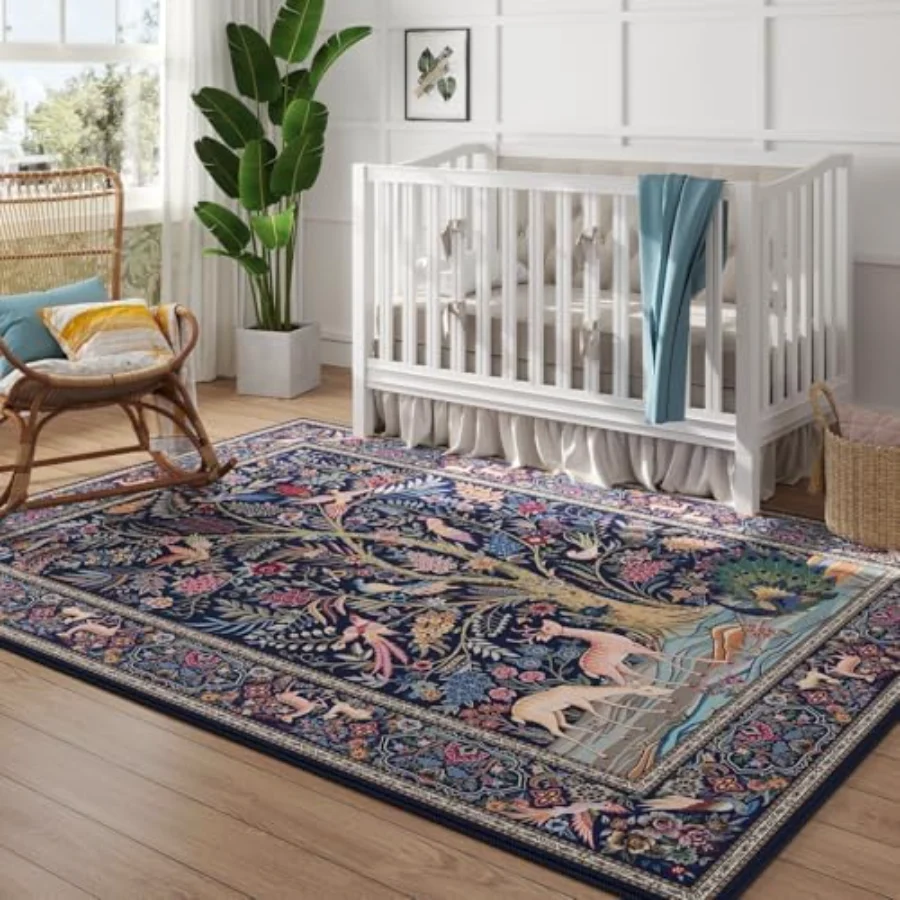 Tree of Life Area Rug, Blue 8' × 10', view 5