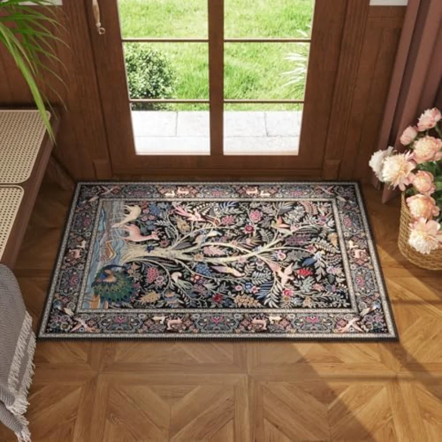 Tree of Life Area Rug, Grey 5' × 7', view 3