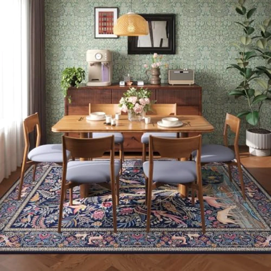 Tree of Life Area Rug, Blue 4' × 6', view 4
