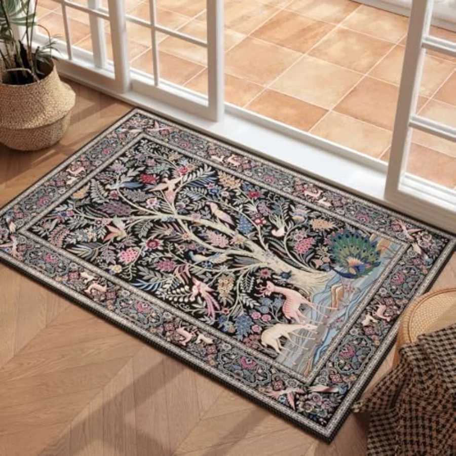 Tree of Life Doormat, Black 2' × 3', view 2