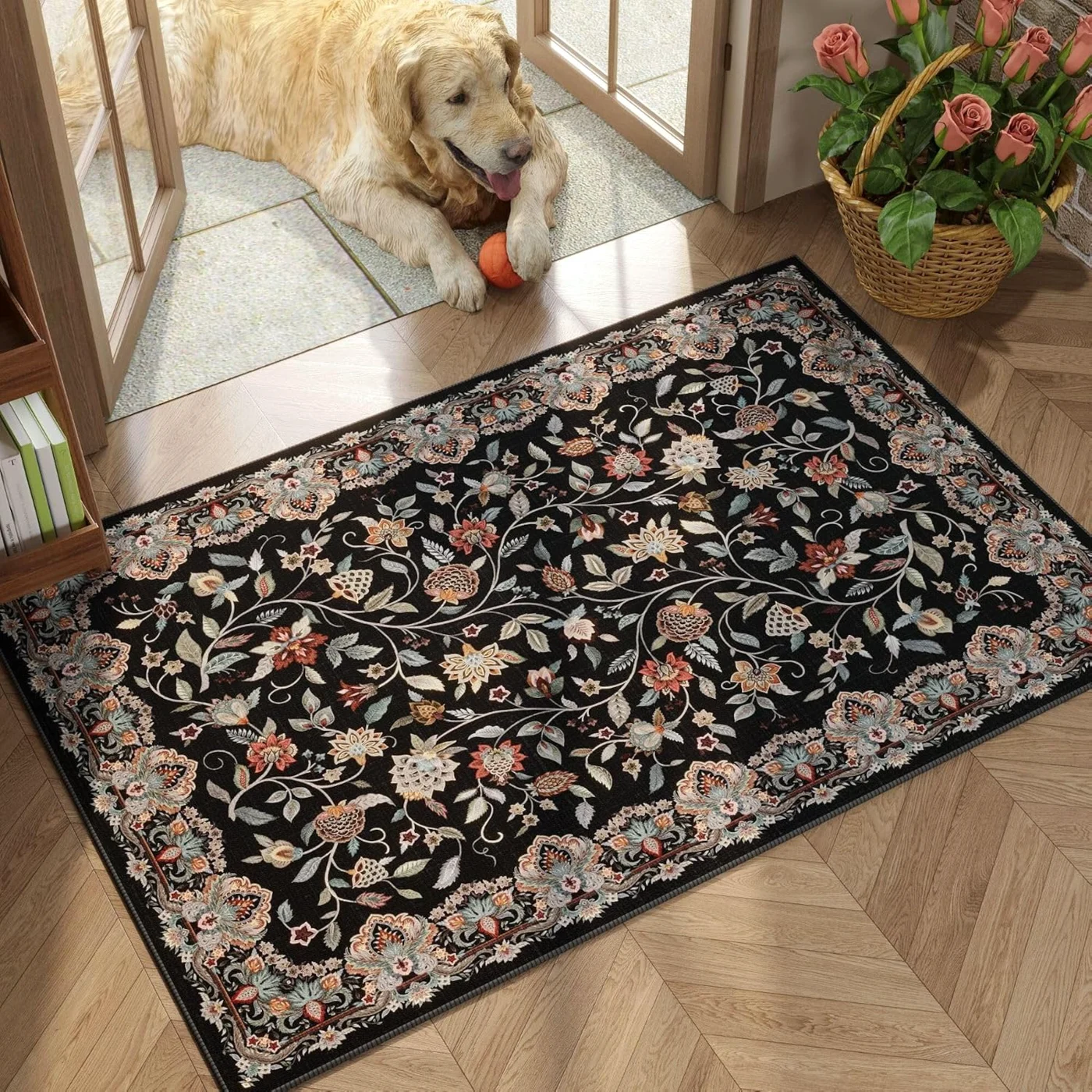 Paisley Area Rug, Blue 5' × 7'