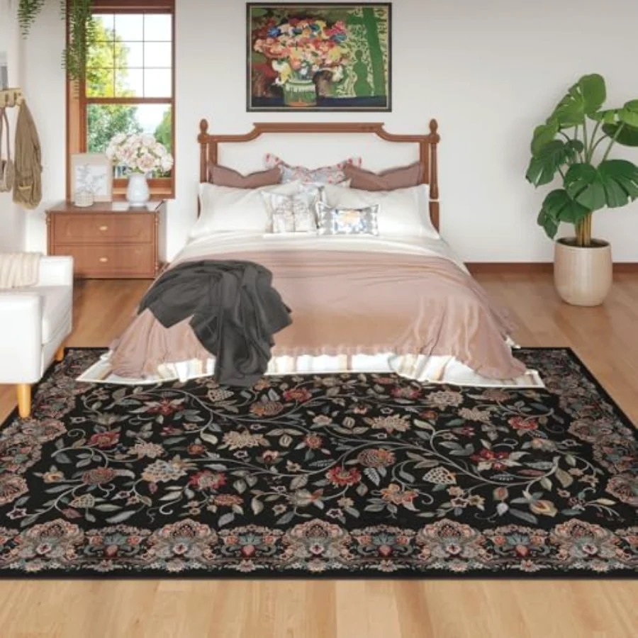 Paisley Area Rug, Black 8' × 10', view 3