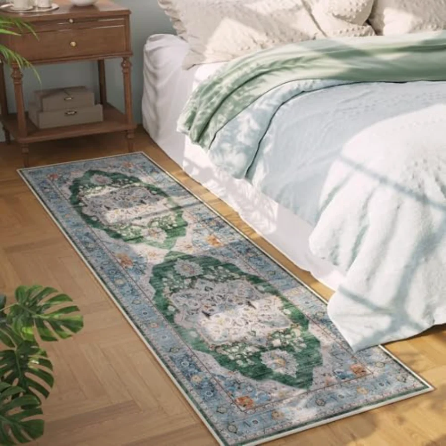 Medallion Area Rug, Green 5' × 7', view 3