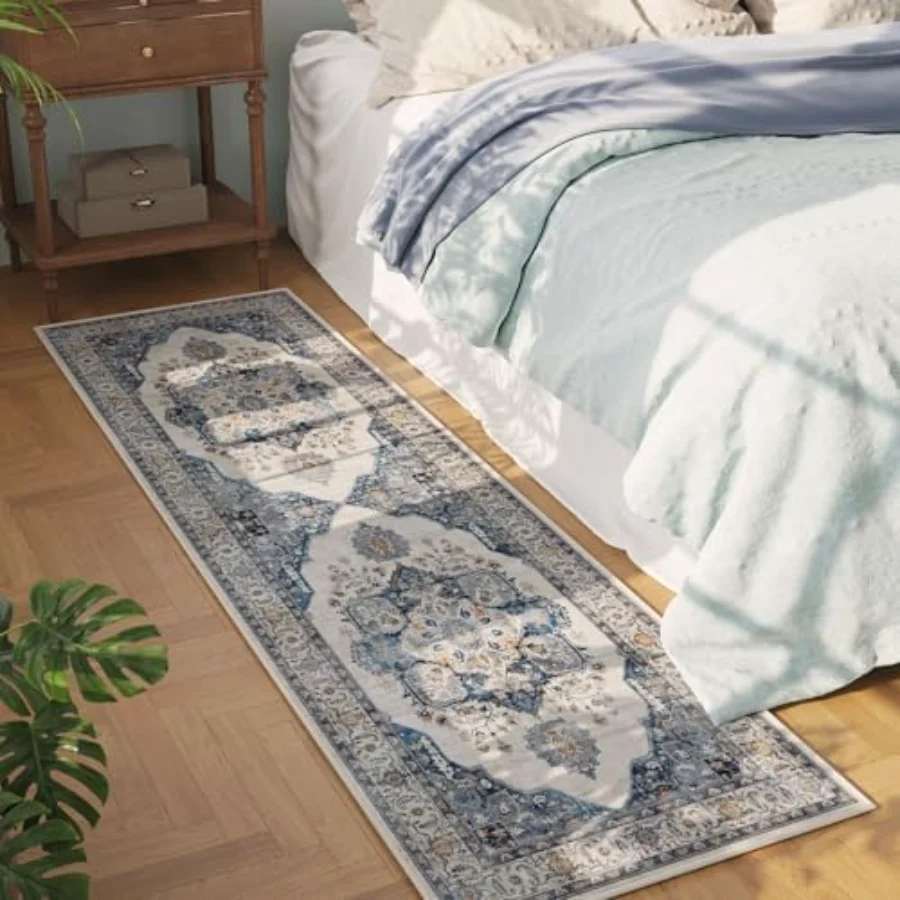 Medallion Area Rug, Blue 4' × 6', view 3
