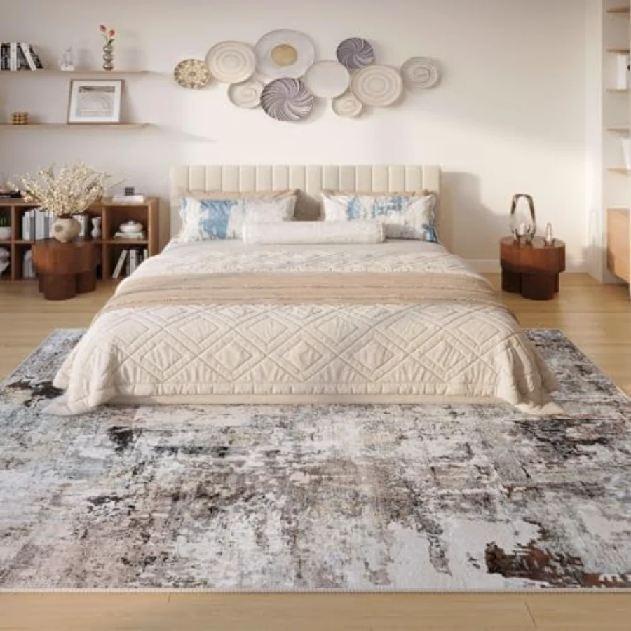 Abstract Area Rug, Brown 8' × 10', view 2