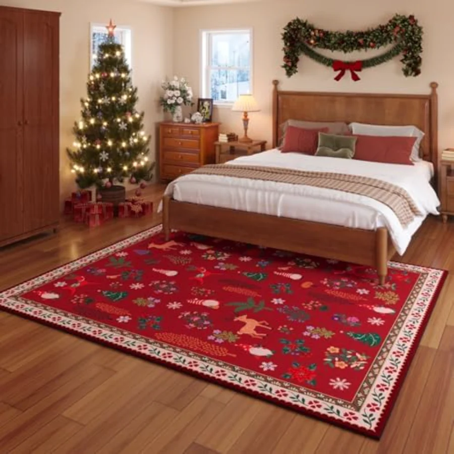 Boho Vintage Area Rug, Red 8' × 10', view 2
