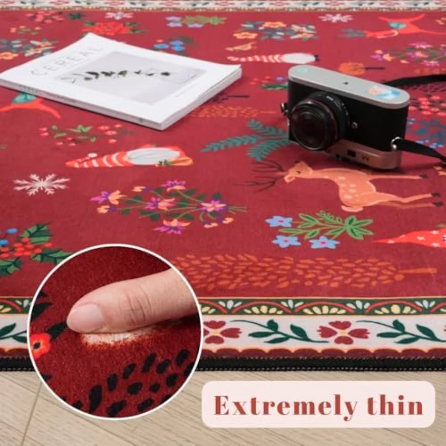 Boho Vintage Area Rug, Red 8' × 10', view 5